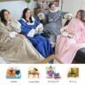 Stay Warm in Style: Catalonia Sherpa Wearable Blanket with Sleeves