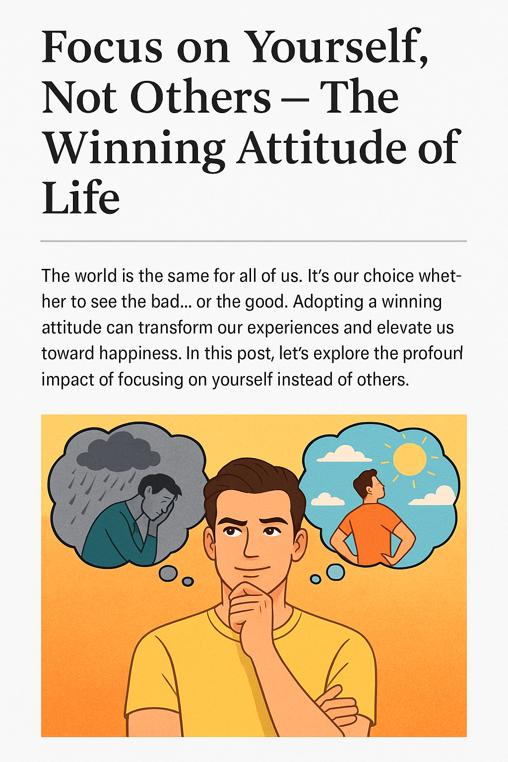 Focus on Yourself, Not Others – The Winning Attitude of Life
